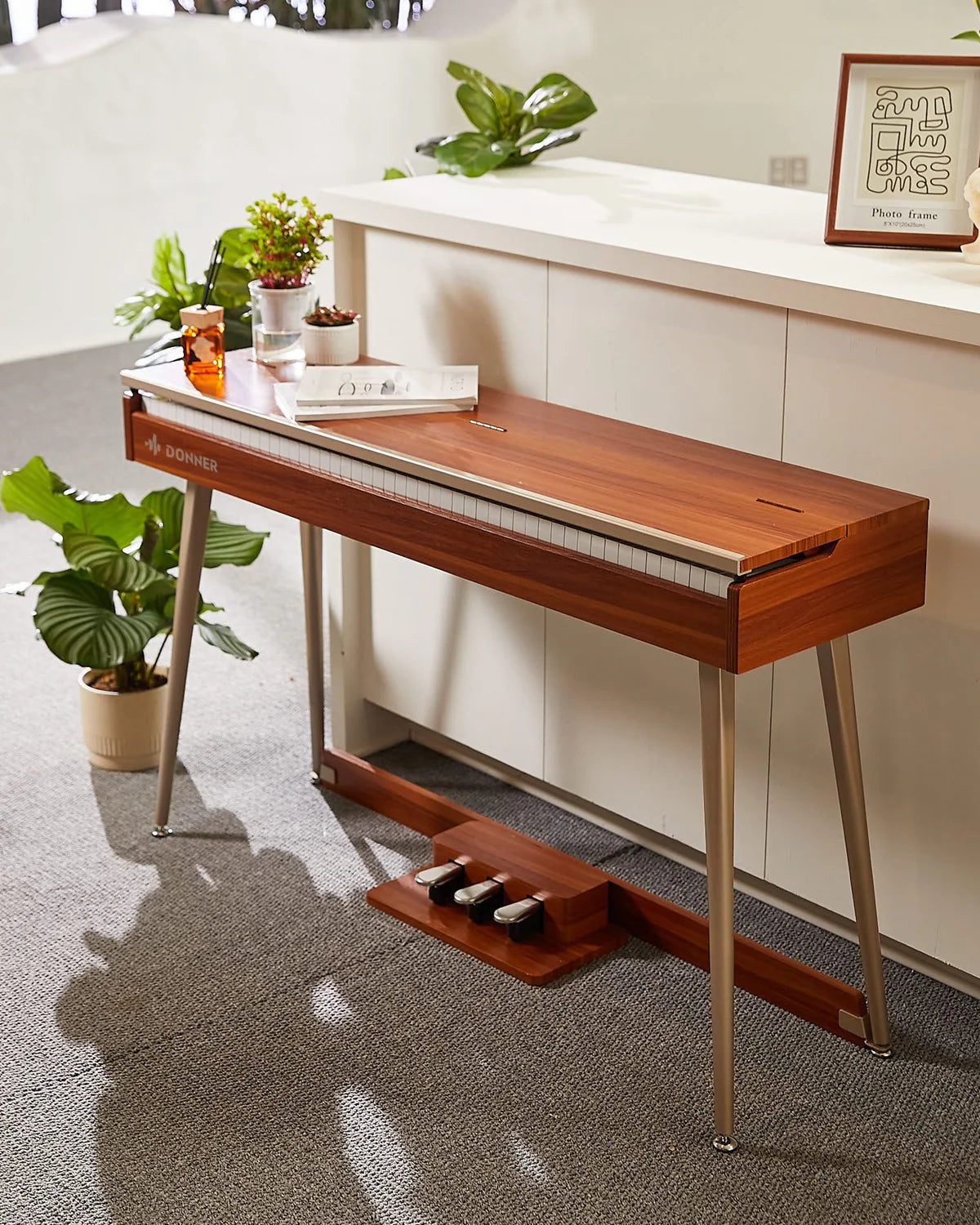 DDP-80 plus 88 Key Weighted Wooden Upright Digital Piano with Semi-Open Cover