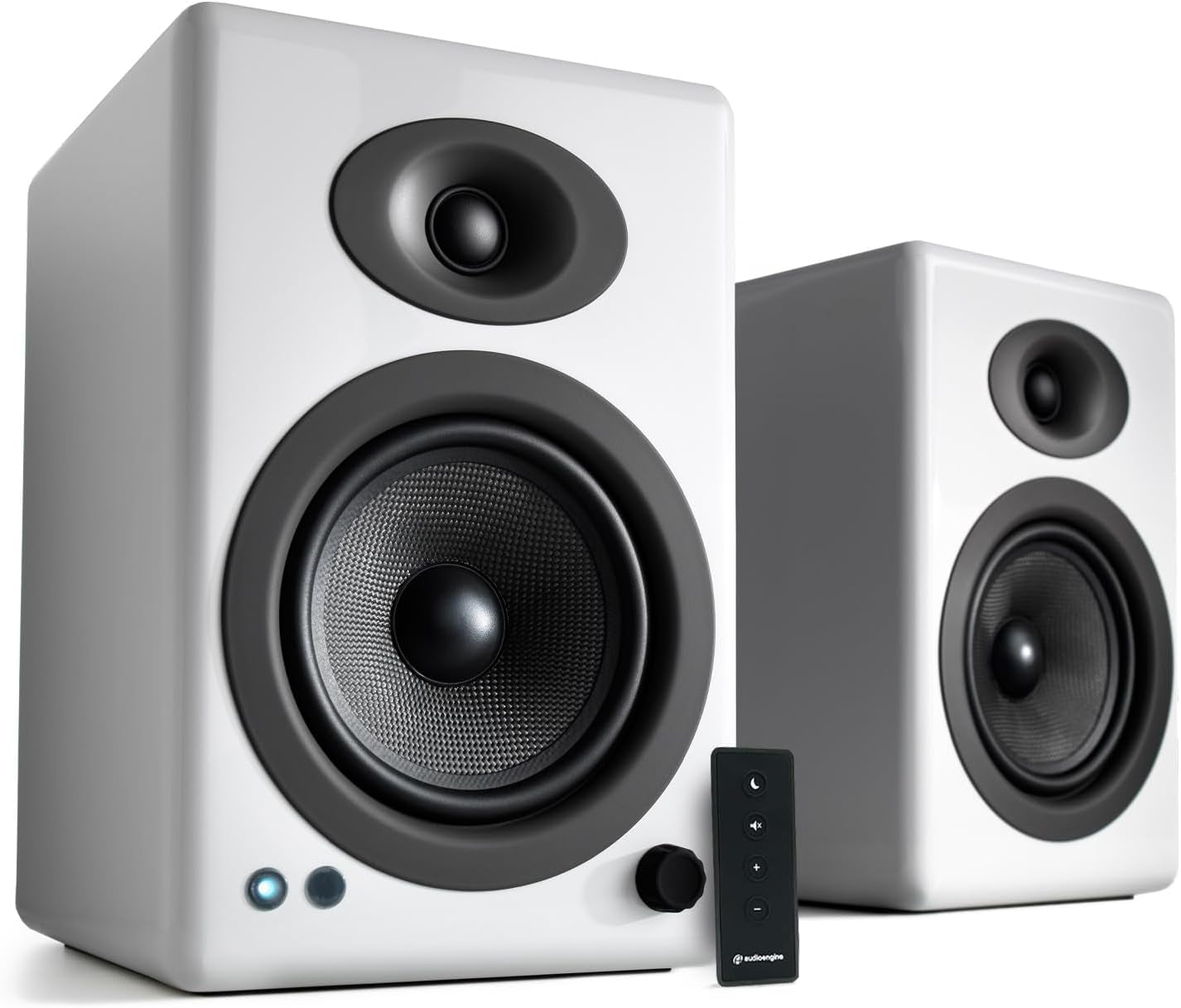 A5+ Powered Bookshelf Speakers - Premium 150W Stereo Speakers for Music, Gaming, Turntables, Home Theater Systems - Powerful Studio Monitors