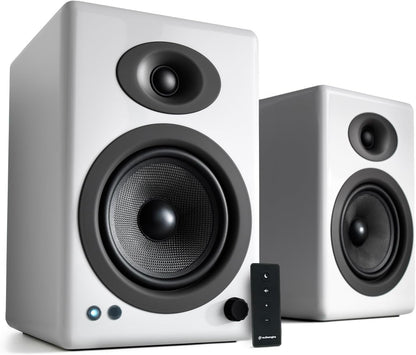 A5+ Powered Bookshelf Speakers - Premium 150W Stereo Speakers for Music, Gaming, Turntables, Home Theater Systems - Powerful Studio Monitors