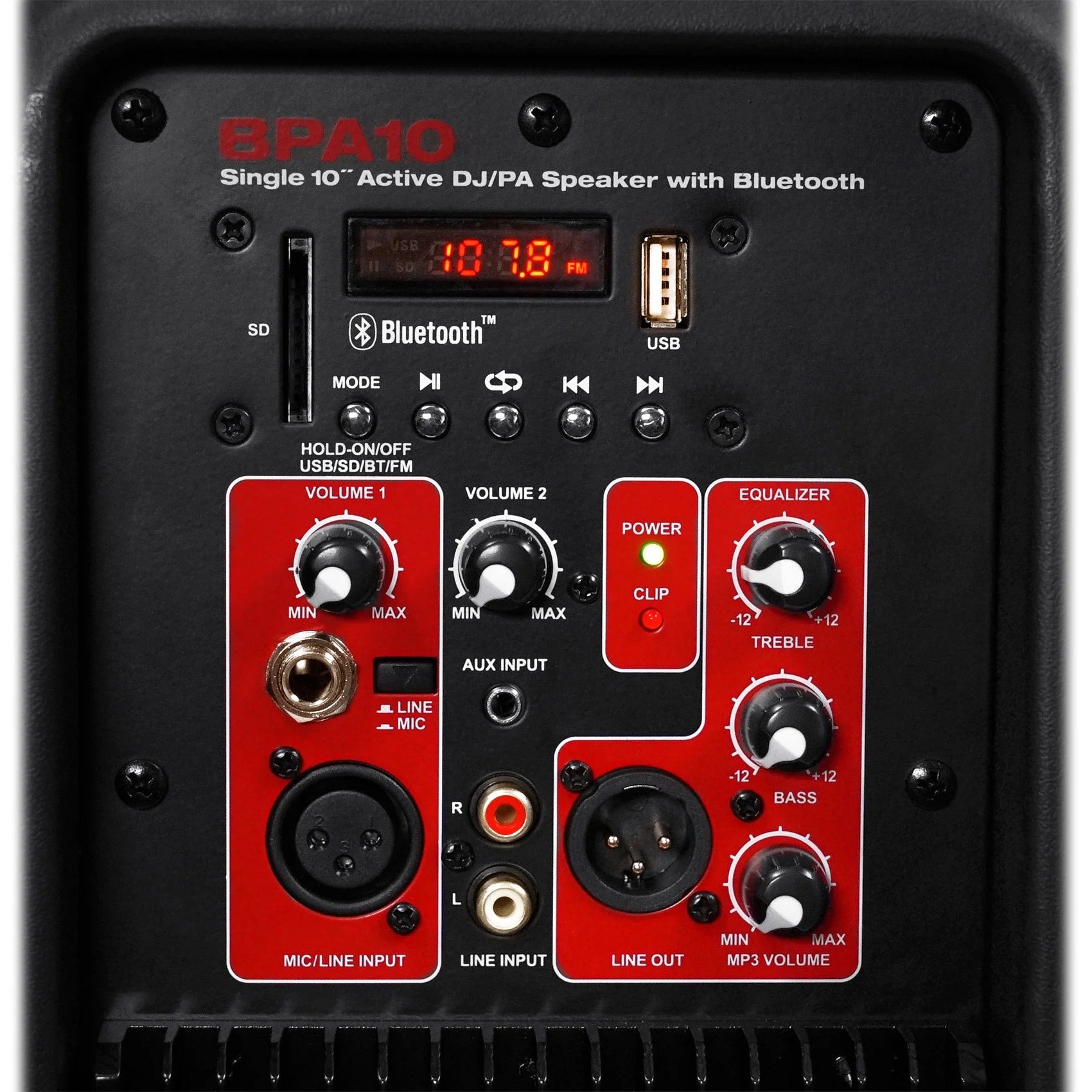 BPA10 10" Professional Powered Active 400W DJ PA Speaker W Bluetooth