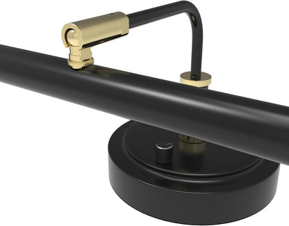 Adjustable LED Grand Piano Desk Lamp in Black with Brass Accents - PLED101D