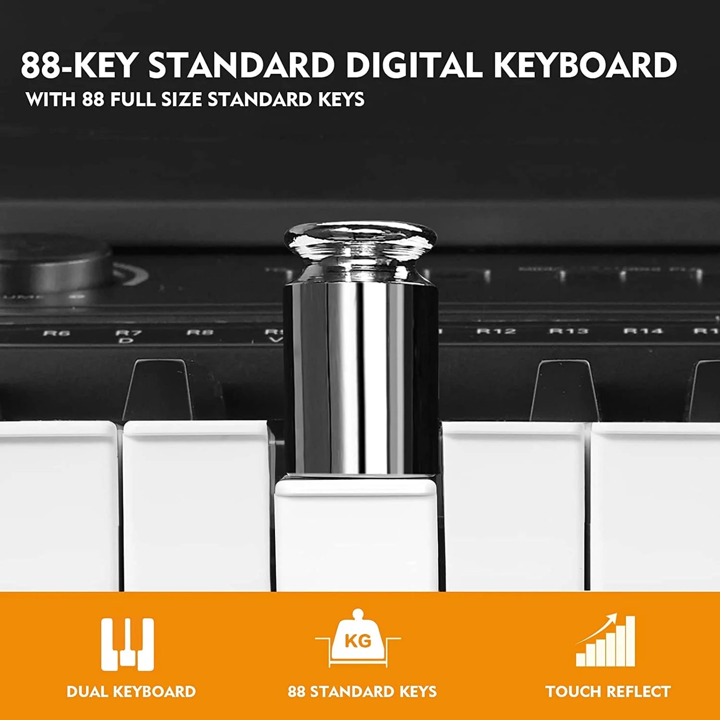 88-Key Electronic Piano Semi Weighted Digital Keyboard with Stand, Pedal, Bag and Cloth (Black)