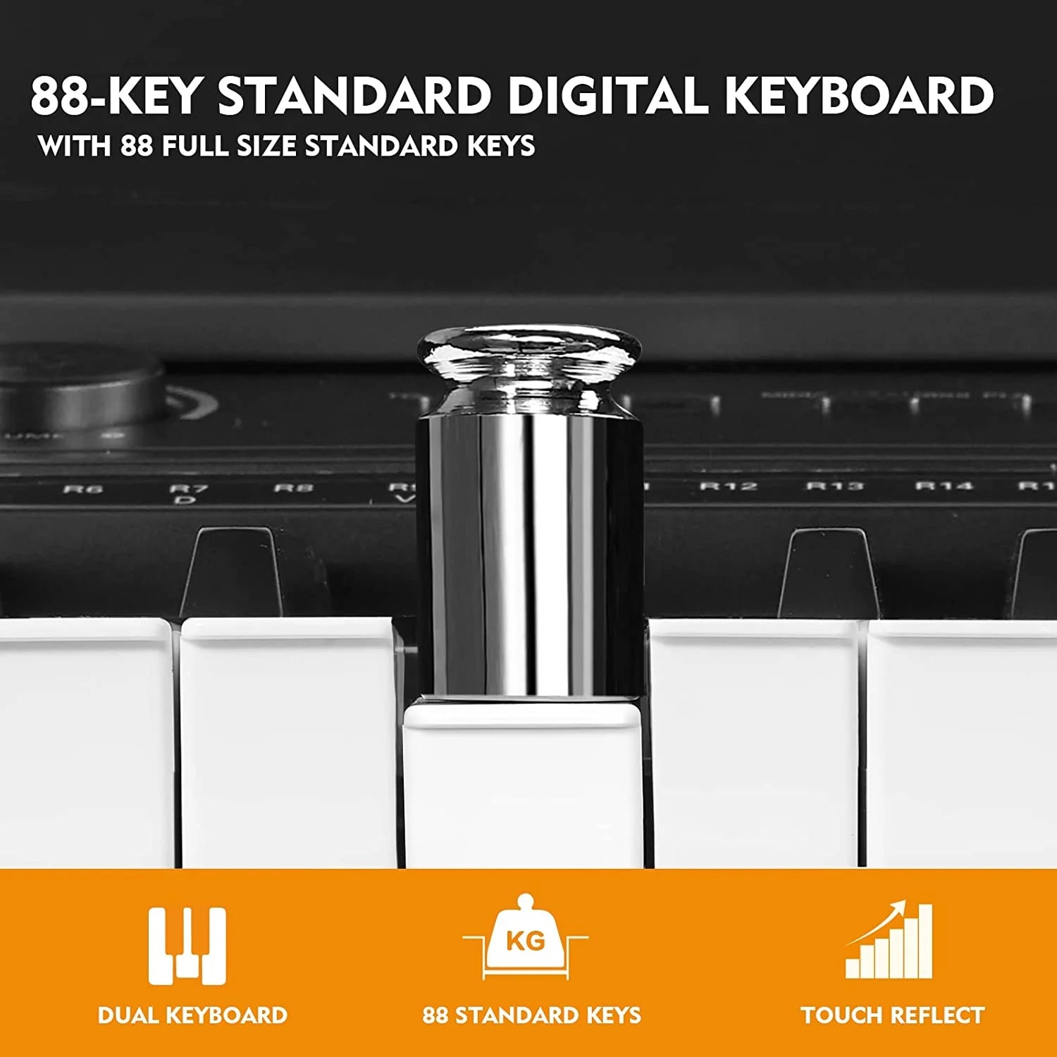 88-Key Electronic Piano Semi Weighted Digital Keyboard with Stand, Pedal, Bag and Cloth (Black)