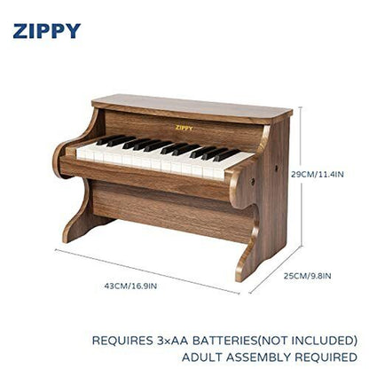 Kids Piano Keyboard, 25 Keys Digital Piano for Kids, Mini Music Walnut