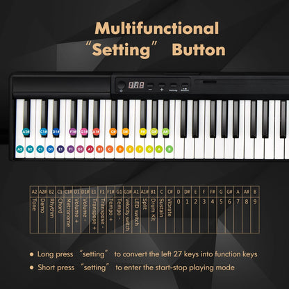 88-Key Electronic Keyboard with Storage Bag for Kids and Adults