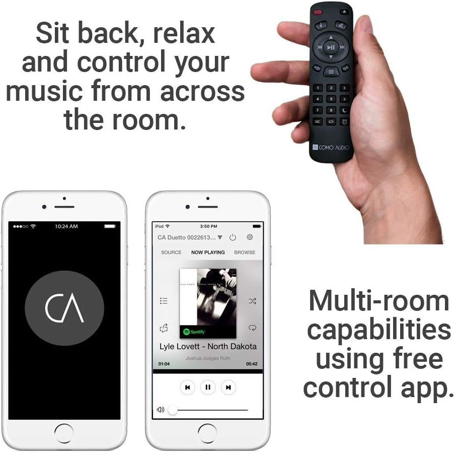 : Musica - Wireless Music System with CD Player, Internet Radio, Spotify Connect, Wi-Fi, FM, Bluetooth and One Touch Streaming - Walnut/Black