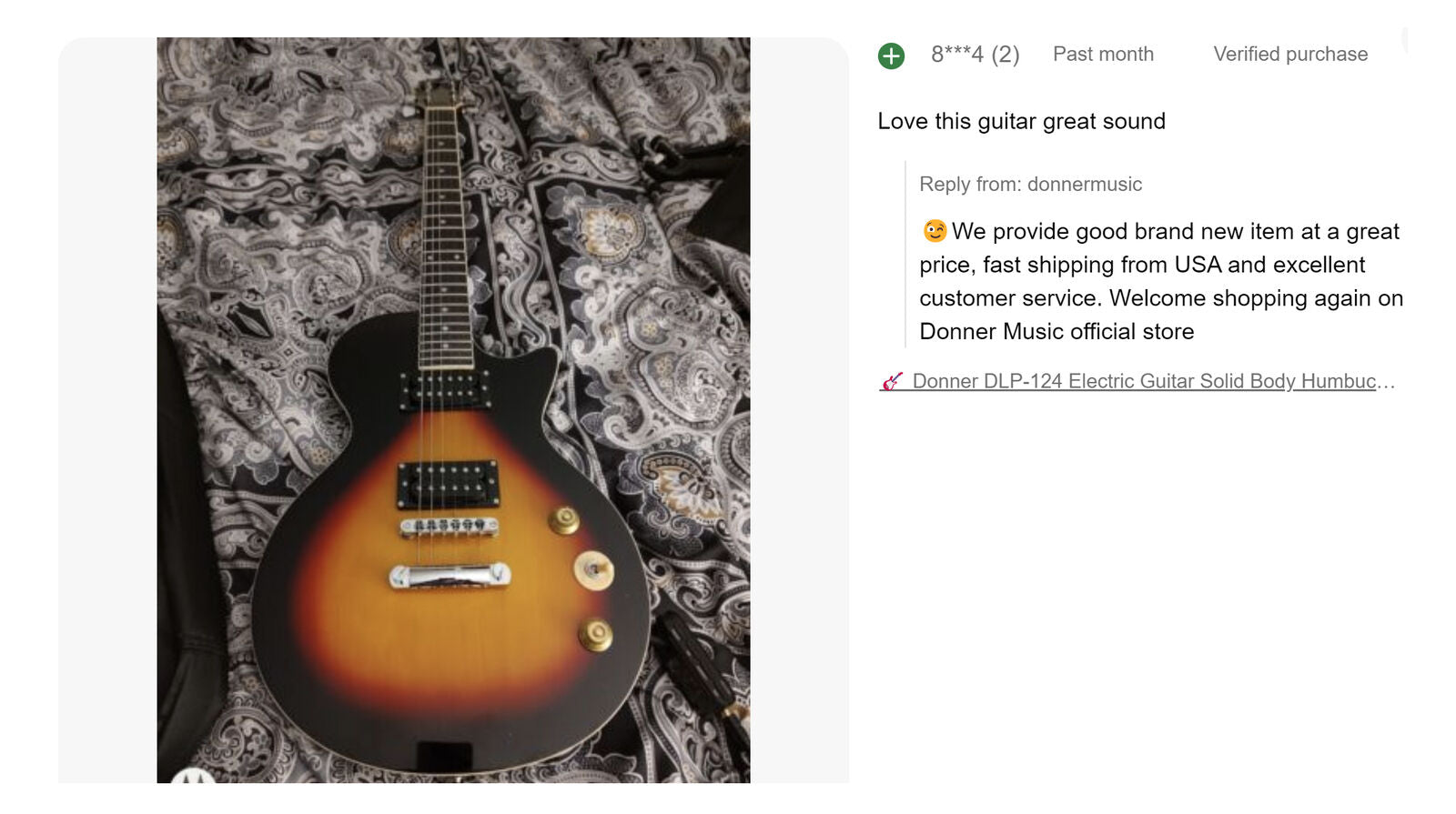 🎸 Donner DLP-124 Electric Guitar Classic Humbucker H-H Pickups with Gig Bag