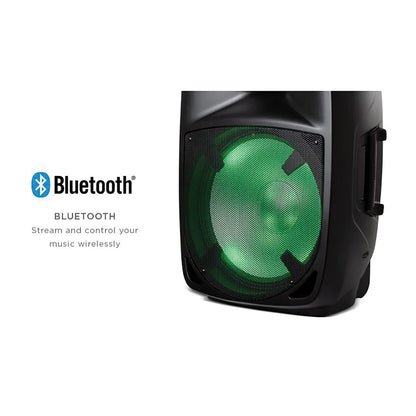 Pro Glow 1500 Portable Bluetooth Speaker, Black, PROGLOW1500