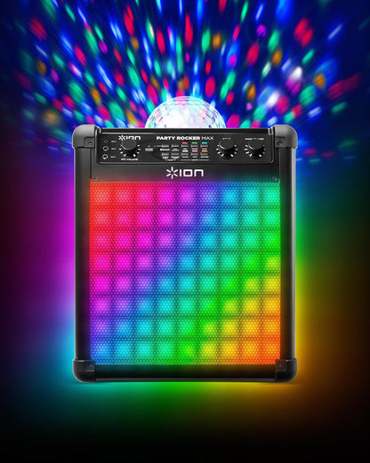 Audio Party Rocker Max - 100W Portable Wireless Bluetooth Speaker and Karaoke Centre with Rechargeable Battery, Party Light Display and Microphone