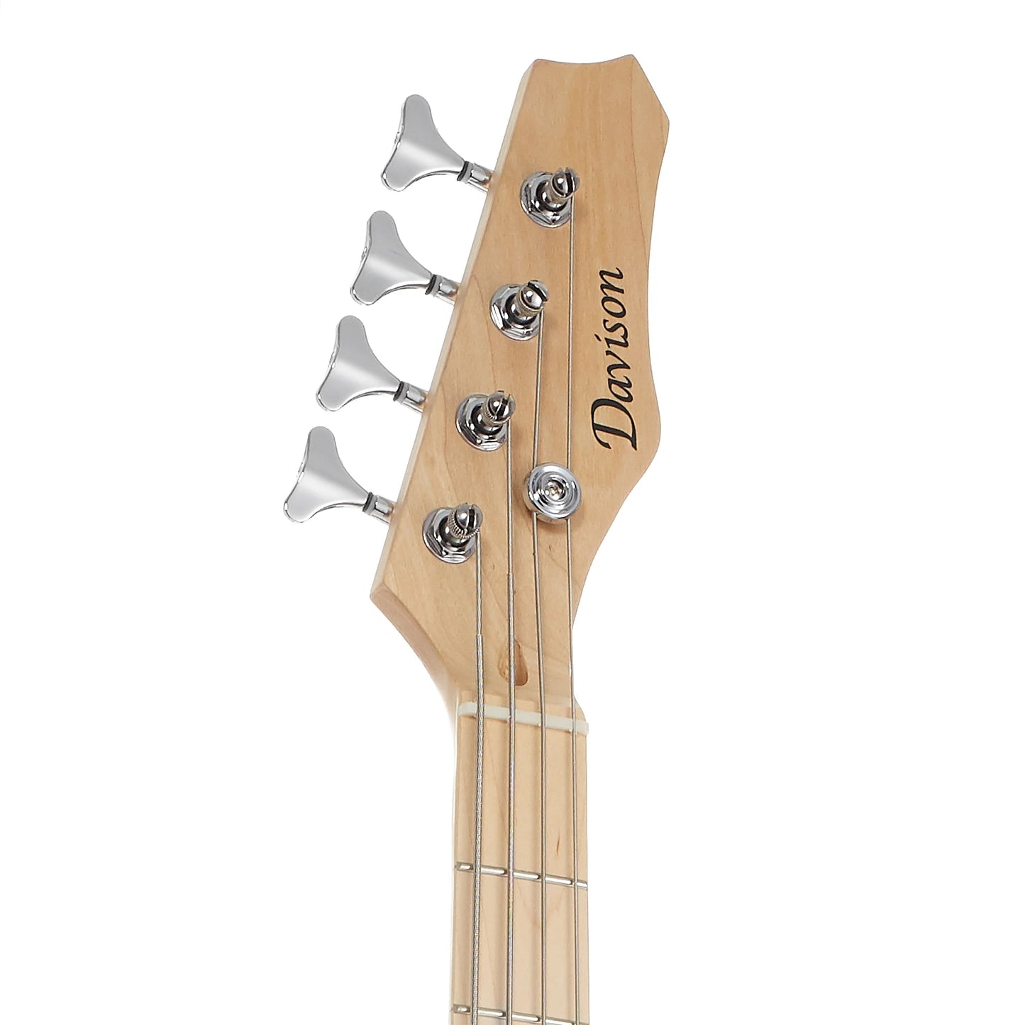 Davison 4-String Electric Bass Guitar with P-Style Pickups and 15-Watt Amplifier, Blue