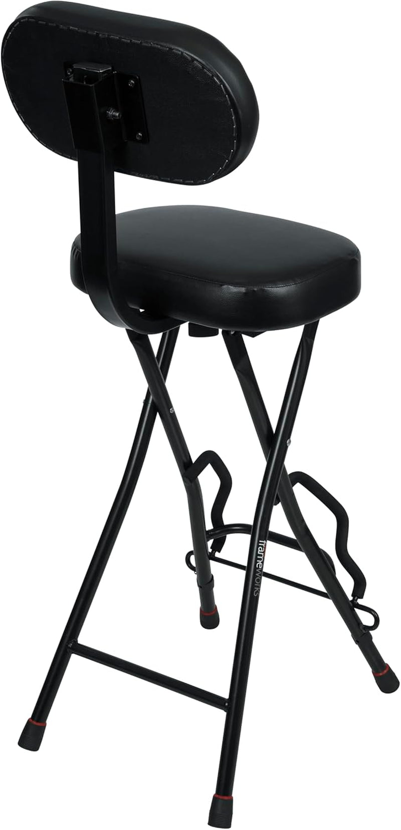 Guitar Seating with Padded Cushion; Ergonomic Backrest and Fold Out with Stand; Holds Both Acoustic and Electric Guitars (GFW-GTR-SEAT)