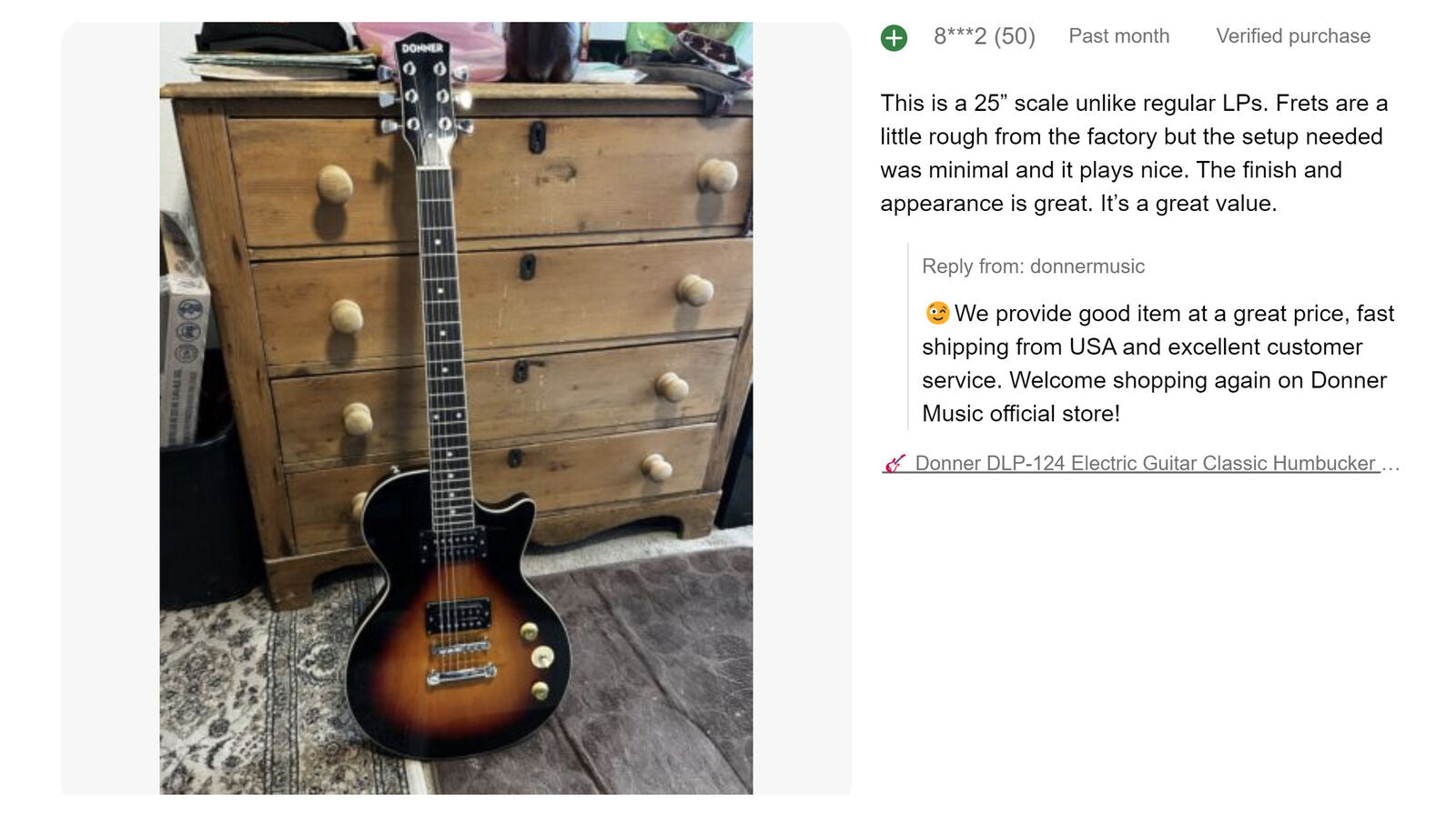 🎸 Donner DLP-124 Electric Guitar Classic Humbucker H-H Pickups with Gig Bag