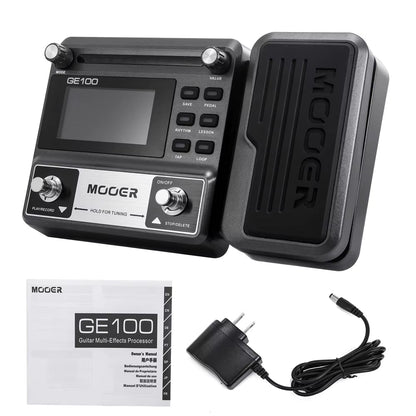 MOOER GE100 Guitar Pedal Multi-Effects Processor Effect Pedal with Loop Recording Max Time 180S 8 Effect Modules 40 Drum Rhythms