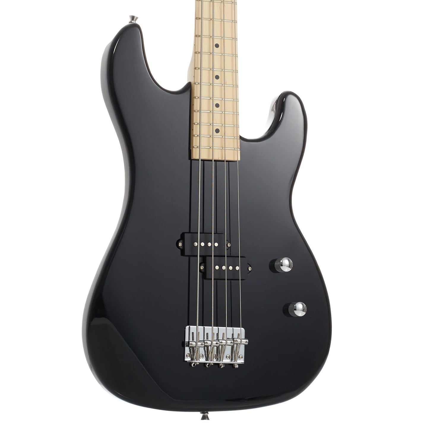 Davison 4-String Electric Bass Guitar with P-Style Pickups and 15-Watt Amplifier, Black