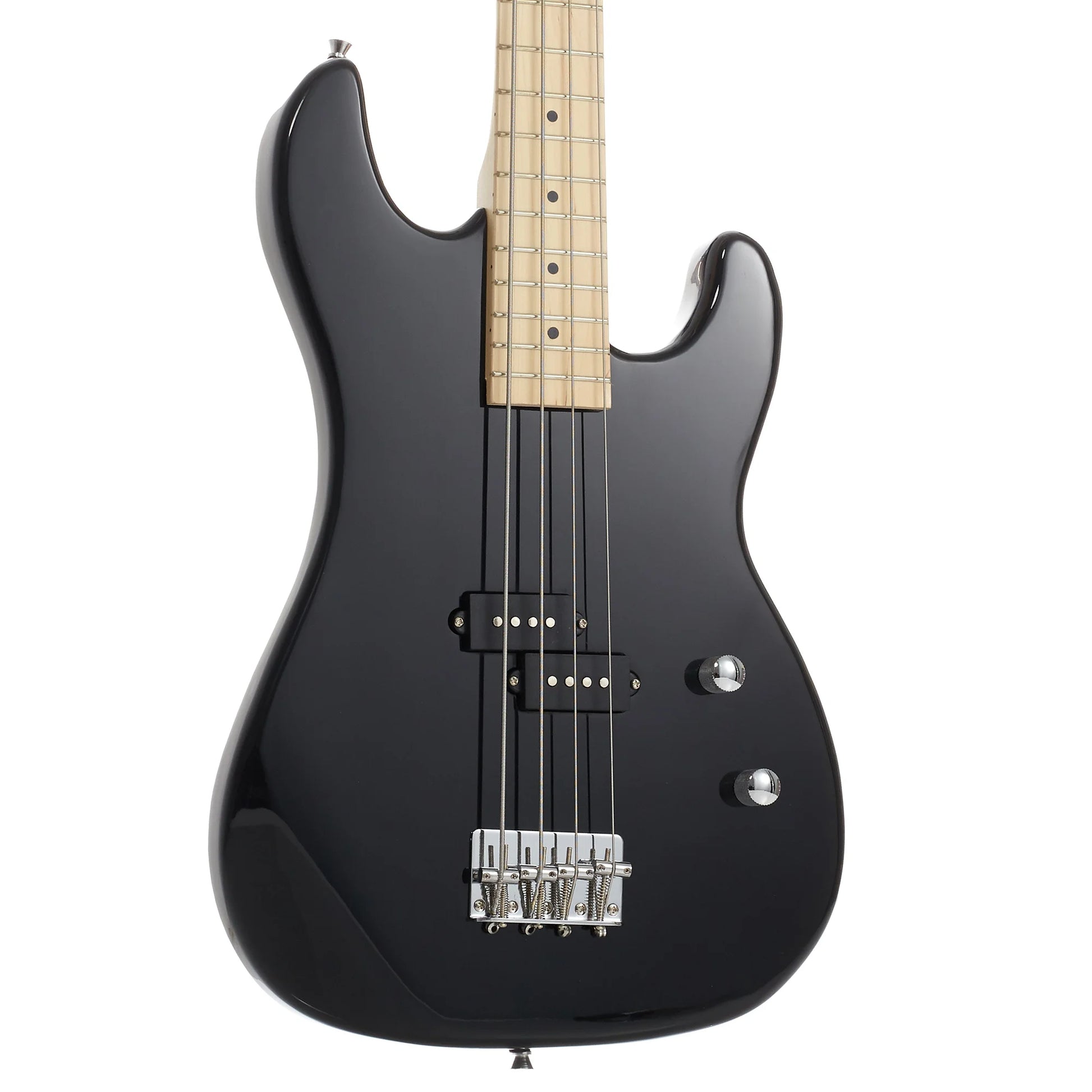 Davison 4-String Electric Bass Guitar with P-Style Pickups and 15-Watt Amplifier, Black