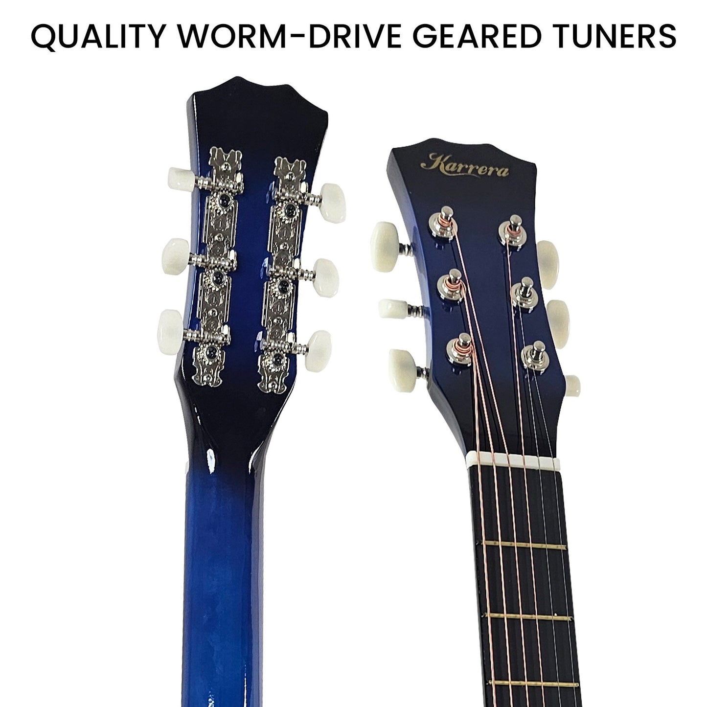 Karrera 38in Cutaway Acoustic Guitar with guitar bag - Blue Burst