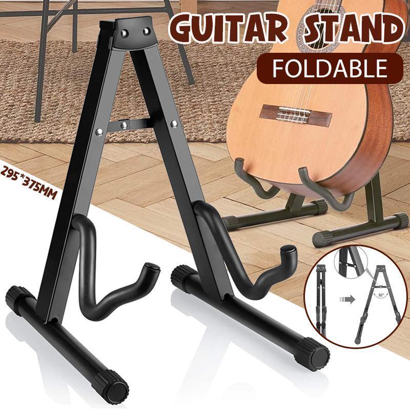 Folding Guitar Stand Floor Rack Electric Acoustic Bass Gig Holder Rack Portable