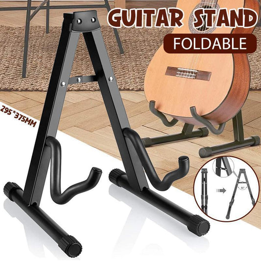 Folding Guitar Stand Floor Rack Electric Acoustic Bass Gig Holder Rack Portable