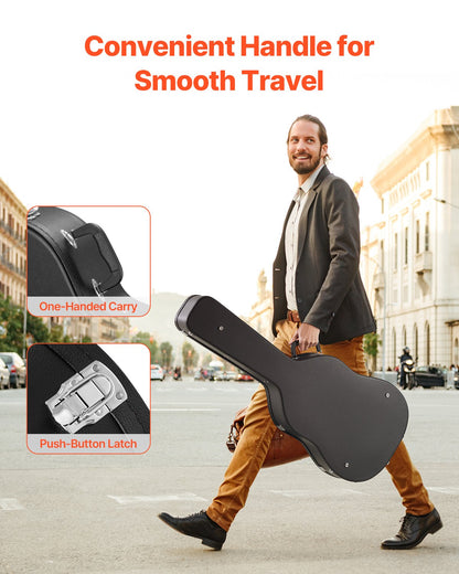 VEVOR Acoustic Guitar Hard Case 1100 mm With Lock Key And for Acoustic Guitar