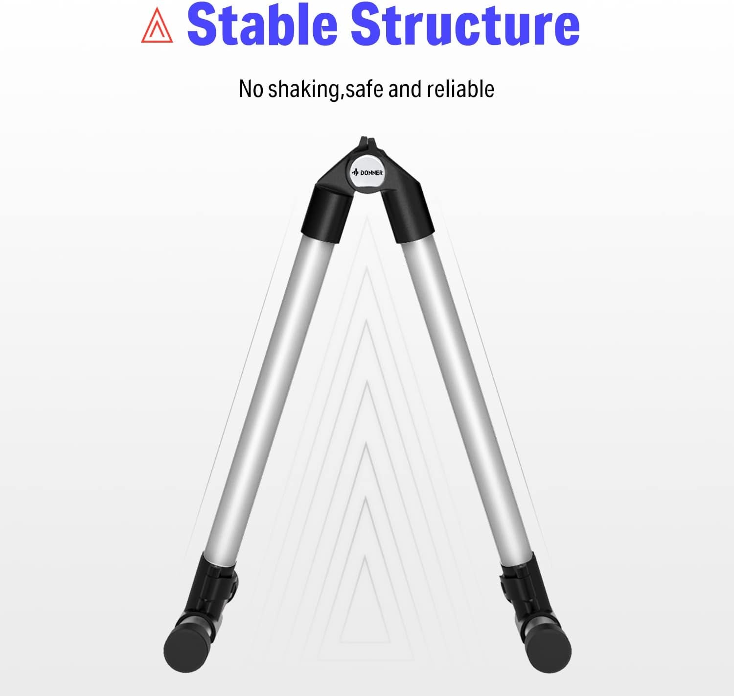 Guitar Stand, Adjustable Folding Acoustic Electric Guitar Stands Floor, Classical Metal Travel Stand for Bass Mandolin Bass Banjo Ukulele (Silver) - DS-1