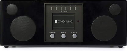 Duetto Wireless Speaker - Hand-Crafted Veneer Cabinets - One Touch Streaming, Internet Radio, Bluetooth, Wi-Fi - Hickory/Black