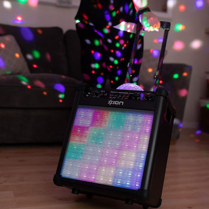 Audio Party Rocker Max - 100W Portable Wireless Bluetooth Speaker and Karaoke Centre with Rechargeable Battery, Party Light Display and Microphone