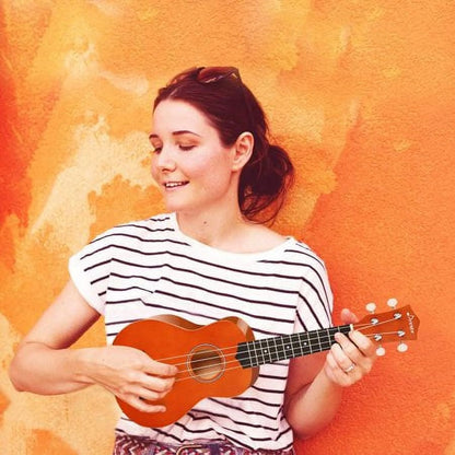 DUS-10M 21" Soprano Ukulele Kit with Online Lesson, Bundle, Strap, String, Tuner, Pick, Polishing Cloth for Beginner, Rainbow Series, Mahogany
