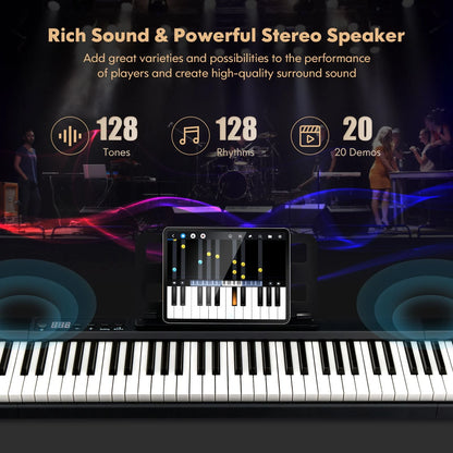 88-Key Electronic Keyboard with Storage Bag for Kids and Adults
