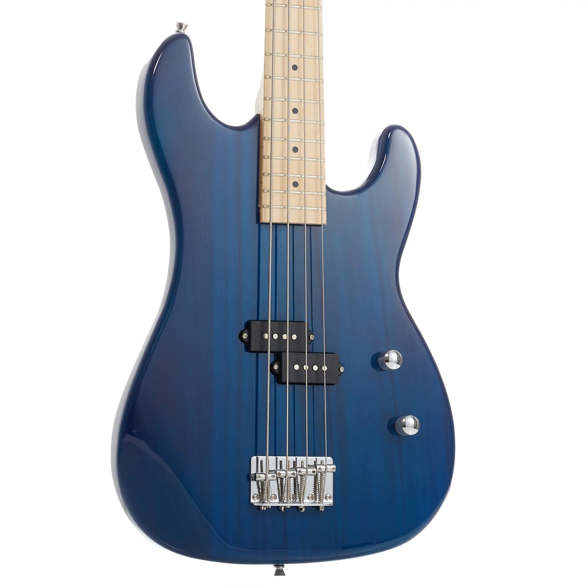 Davison 4-String Electric Bass Guitar with P-Style Pickups and 15-Watt Amplifier, Blue