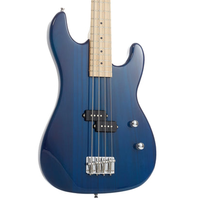 Davison 4-String Electric Bass Guitar with P-Style Pickups and 15-Watt Amplifier, Blue