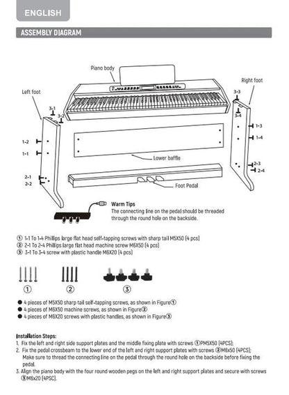 DDP-95 88 Key Weighted Upright Digital Piano for Beginners with 4.3" LCD