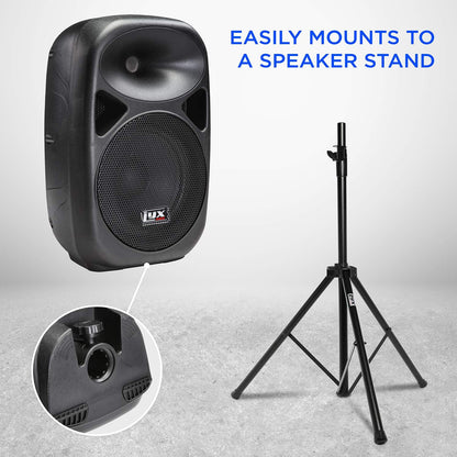 8" Inch Passive DJ PA Speaker System Xlr,1/4,Speakon, Connections Daisy Chain Compatible, 8 Ohm, Lightweight, Stand Mountable,