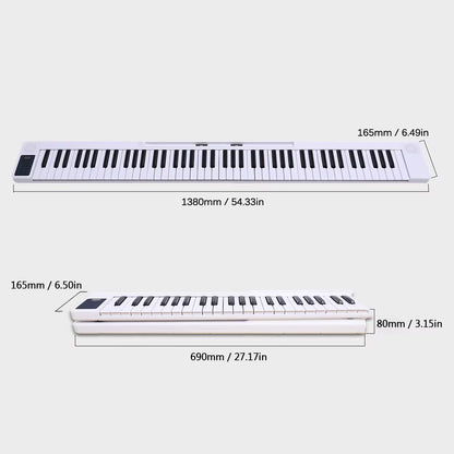 88-Keys Foldable Piano Multifunctional Digital Piano Portable Electronic Piano Keyboard Piano for Student Musical Instrument