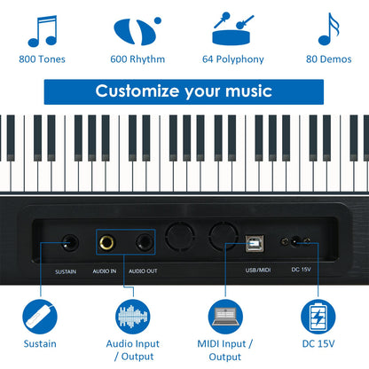 Full Size Weighted 88-Key Digital Piano for Beginner